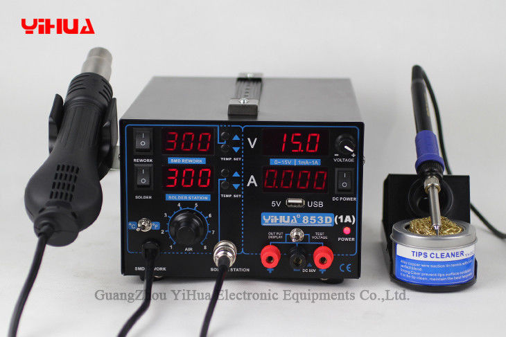 La estación que suelda de aire caliente YIHUA 853D 1A 4 LED USB 4 Digital precisa la exhibición